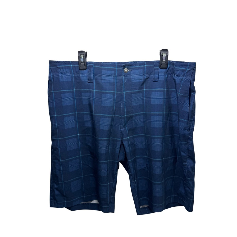 Callaway Mens Blue Plaid Golf Shorts Size 38 Elastic Waist Stretch Performance